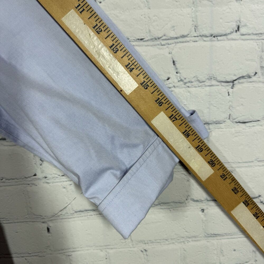 Foxcroft Non Iron Dress Shirt Women Size 18 Blue Office Career Business Top - Picture 9 of 12